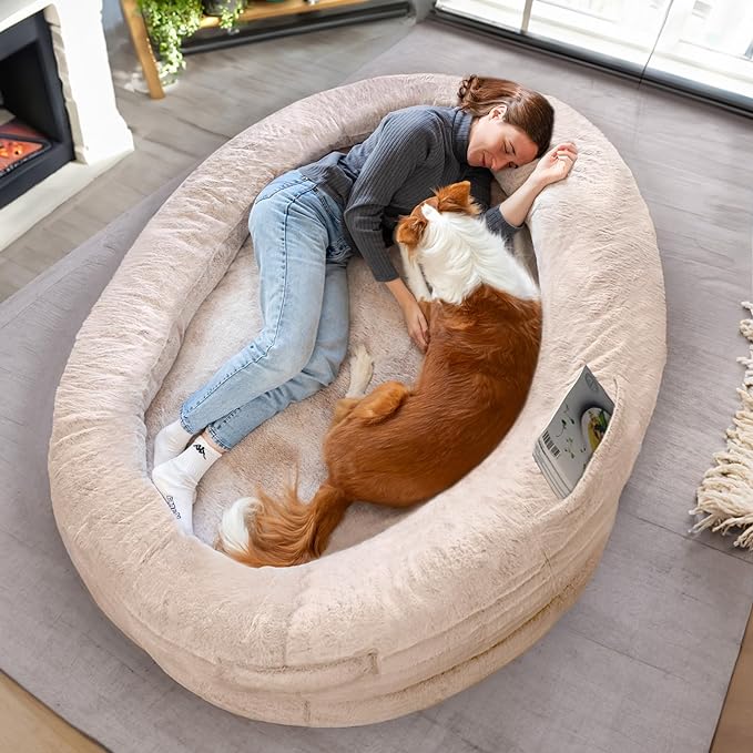 Extra large dog bed to cuddle your pet.