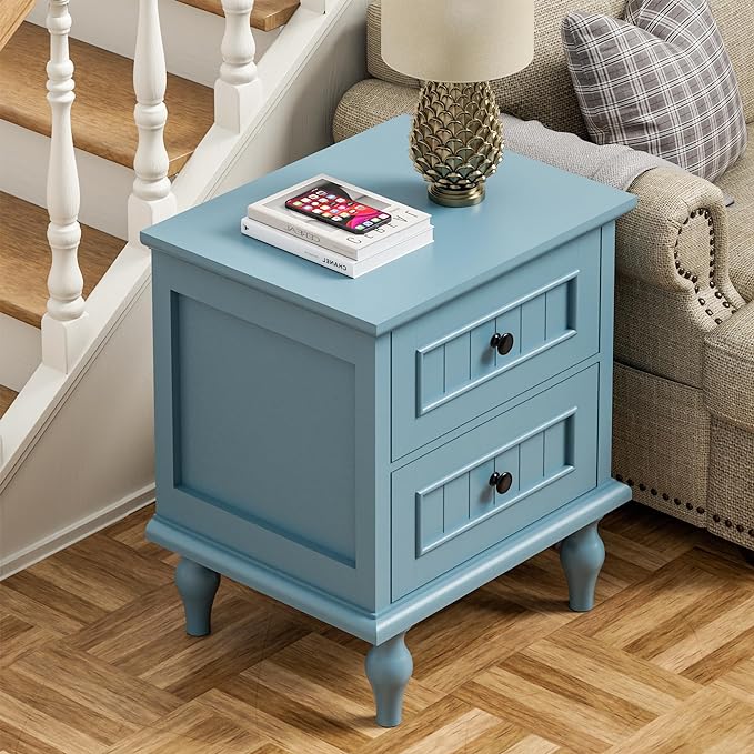 Light blue vintage style side table and nightstand